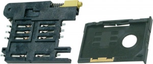 91228-3001, Соединитель для карт памяти, 2гр.кнт, MOLEX, SMD/SMT, 50V, 0.5A, 7,32мм, 8кнт, сталь нерж.
