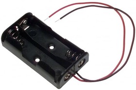 2463, Battery Holder (Open) AA 2 Cell Wire Leads - 6", Keystone