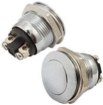 PSW-65-28B, Кнопка металлическая антивандальная б/ф, круглая, Jietong Switch, 2A, 250V