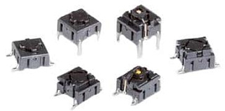 5ESH935, Переключатель тактильный, MEC Switches, 50mA, 24VDC, -40...160°С