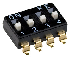 DMHA-04G-G, DIP переключатель 4-х позиционный, Switronic, SMD/SMT