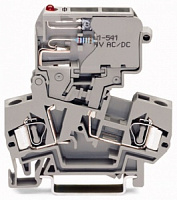 281-611/281-541, Клемма с размыкателем и держателем, WAGO, 800V, 10A, 0.08-4mm², Серый