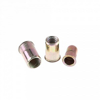 XZW M4x10.5 FRC-Z, Резьбовая заклепка М4/020 рифленая, сталь, уменьшенный бортик, на 0.5-2.0мм (1.0/10)