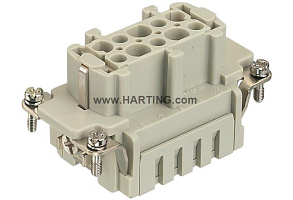 09 34 003 2702, Розетка Han HvE 3 Pos., HARTING, 16A, серый