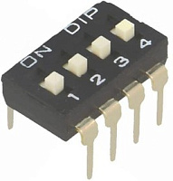 NDI-04H-V, DIP-переключатели (2,54mm), черный, DIPTRONICS, 4поз.