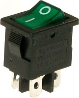 MIRS-201A-2C3-G/B, Переключатели клавишные, подсветка, ON-OFF, зеленый, Jietong Switch