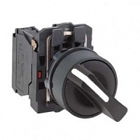 XB5AD21, Перелючатель поворотный, 2-х поз., с фиксац., Schneider, 1NO, черный, Ø22mm, 42х30, h=70mm