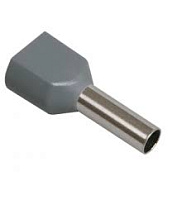 2ART5072, Наконечник-гильза двойная с изолир.фланцем (НШВИ2), DKC, 4мм², L=12мм, Серый