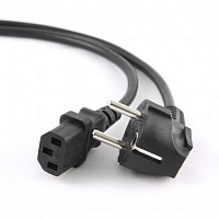 PC-186-VDE-3M, Кабель питания, евровилка, разъем Schuko / IEC-320 С13, с заземл., Cablexpert / Gembird, 3m, 10A, черный
