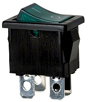 KCD1-104B-201N11EBA, (R19-20IBGNBT2-G) Переключатель клав., подсв., с фиксац., 6A, 250V, зеленый