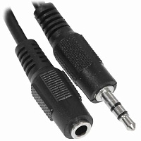 H020-JJF, Кабель 3.5 Jack (M) - 3.5 Jack (F), Aceline, L=2m, черный