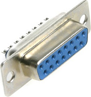 DB-15F (DS1033-15F), Соединители D-Sub, розетка, пайка, CONNFLY, 15P, 2Row