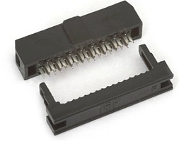 IDC2-16F, Розетка на шлейф без фиксатора, CONNFLY, 16x2mm