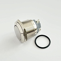 PBS-28B-2, M19, Кнопка OFF-(ON), антивандал., винтовые клеммы, 250V, IP65, металл, RUICHI, Ø22mm, -20...55°С