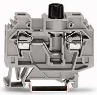 282-122, Клемма с предохранителем 2-пров., WAGO, 500V, 10A, 0.2-6mm², Серый